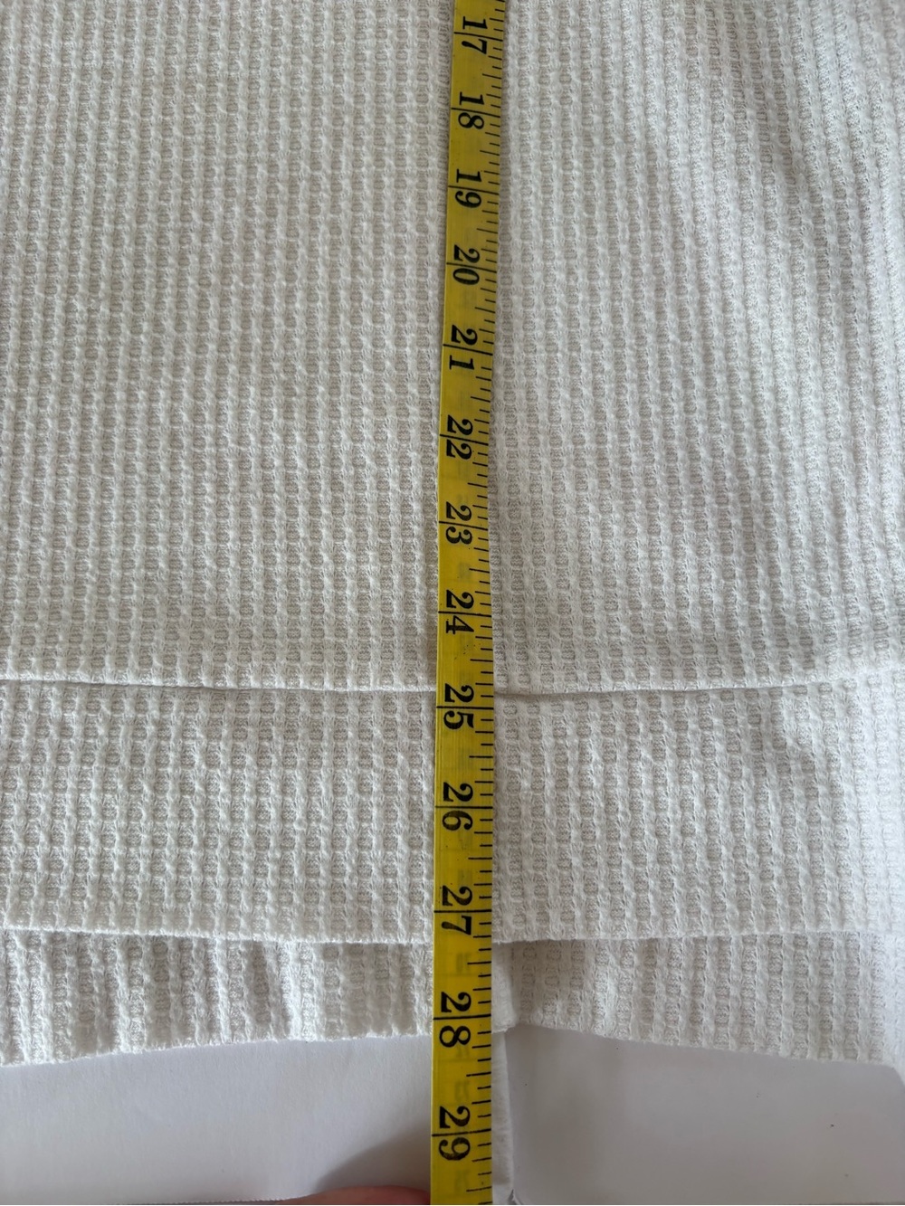 Zenana Outfitters White Thermal Waffle Crewneck Long Sleeve Top L Slouchy Relax - Picture 9 of 9